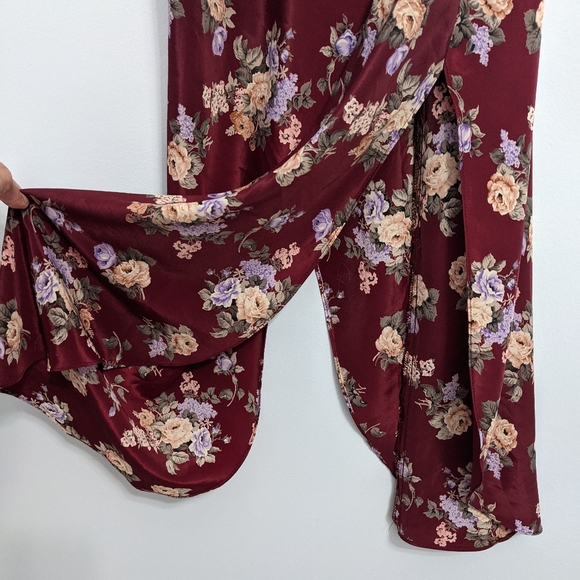 Vintage California Dynasty Purple Floral Lace Long Nightgown Slip Dress L - Picture 6 of 12